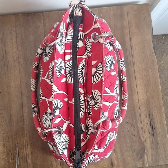 Vera Bradley Sophie Bag Deco Daisy Red White Black Floral Quilted Shoulder Bag - Picture 6 of 15